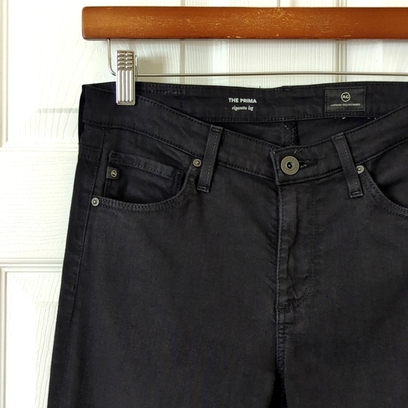 AG Adriano Goldschmied The Prima Mid Rise Cigarette Leg Skinny Jeans Black 26 - Picture 11 of 15